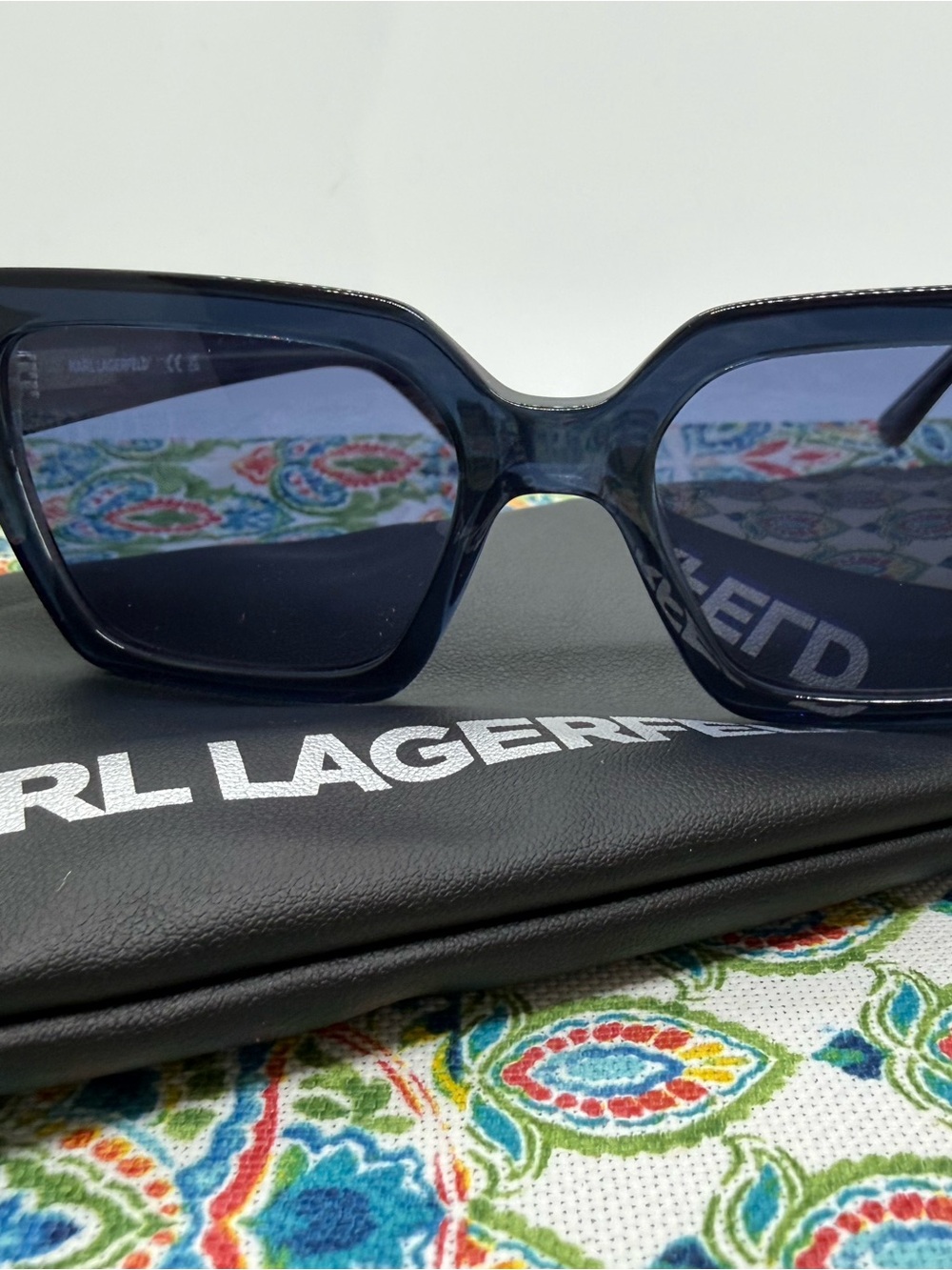 Karl Lagerfeld Dark Blue Rectangular Sunglasses